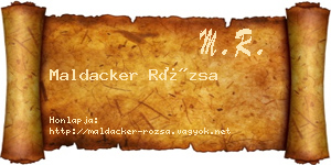Maldacker Rózsa névjegykártya